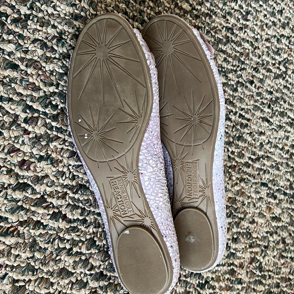 Kenneth Cole purple leather open toe ballerina flats size 8 - Picture 4 of 8